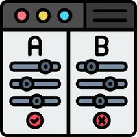Ab Testing Line Filled Icon vector