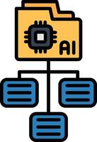 Data Classification Line Filled Icon vector