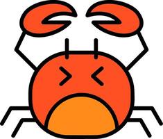 Hermit Crab Line Filled Icon vector