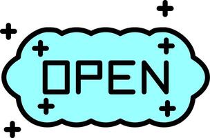 Open Line Filled Icon vector