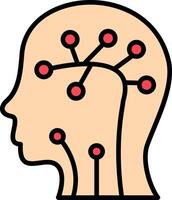 Neural Network Line Filled Icon vector