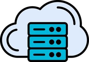 Cloud Database Line Filled Icon vector