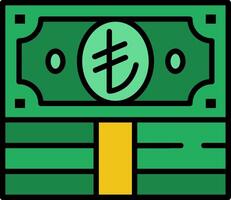 Lira Line Filled Icon vector