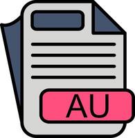 AU File Format Line Filled Icon vector