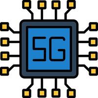 Processor Line Filled Icon vector