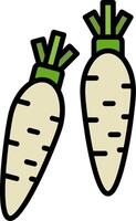 Daikon Line Filled Icon vector