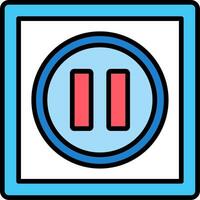 Pause Line Filled Icon vector
