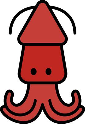 Squid Line Filled Icon