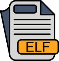 ELF File Format Line Filled Icon vector