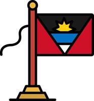 Antigua And Barbuda Flag Line Filled Icon vector