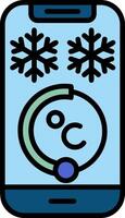 Ambient Temperature Sensor Line Filled Icon vector