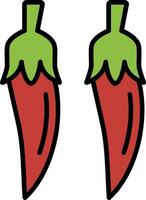 Chili Line Filled Icon vector