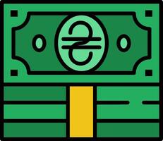 Hryvnia Line Filled Icon vector