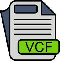 VCF File Format Line Filled Icon vector