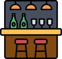 Bar Counter Line Filled Icon vector