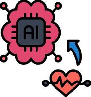 Deep Learning Line Filled Icon vector