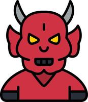 Devil Line Filled Icon vector