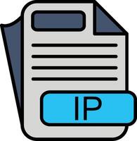 IP File Format Line Filled Icon vector