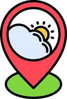 Location Line Filled Icon vector