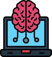 Artificial Intelligence Line Filled Icon vector