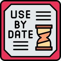 Use By Date Line Filled Icon vector