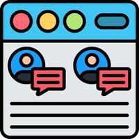 Multiple Chat Line Filled Icon vector
