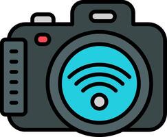 Digital Camera Line Filled Icon vector