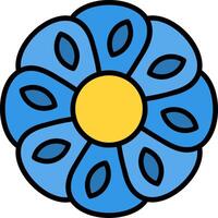 Alpine Forget Me Not Line Filled Icon vector
