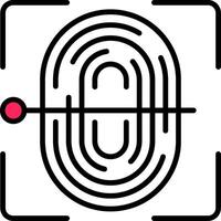 Fingerprint Sensor Line Filled Icon vector