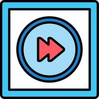 Fast Forward Line Filled Icon vector
