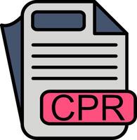 CPR File Format Line Filled Icon vector
