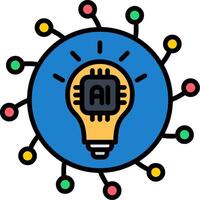 Mind Map Line Filled Icon vector