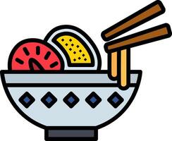 Ramen Line Filled Icon vector