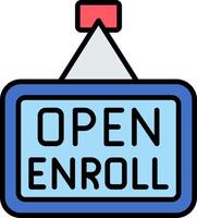 Open Enrollment Line Filled Icon vector