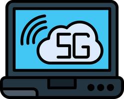 Cloud Connection Line Filled Icon vector