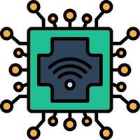 Cpu Line Filled Icon vector