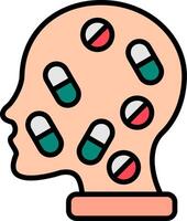 Meds Line Filled Icon vector