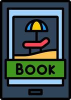 Booking Trip Line Filled Icon vector