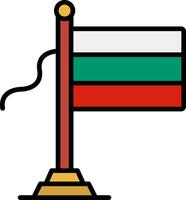 Bulgaria Flag Line Filled Icon vector