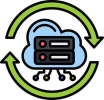 Backup Line Filled Icon vector