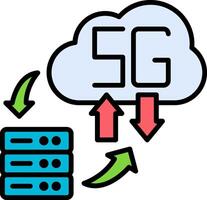 Cloud Server Line Filled Icon vector