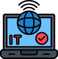 Online Line Filled Icon vector