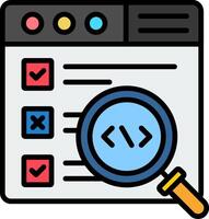 Code Review Line Filled Icon vector