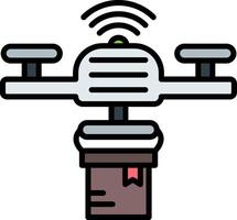 Drone Delivery Line Filled Icon vector