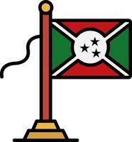 Burundi Flag Line Filled Icon vector