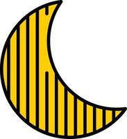 Moon Line Filled Icon vector
