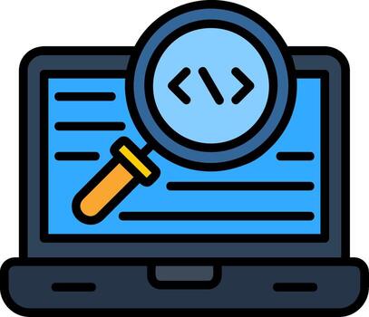 código línea lleno icono vector