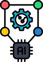 Algorithm Line Filled Icon vector