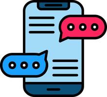 Chat Line Filled Icon vector