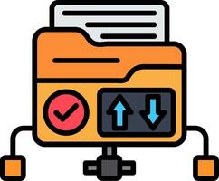 File Transfer Protocol Line Filled Icon vector